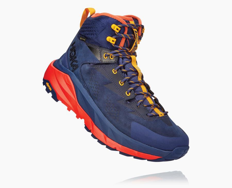 Hoka Mens Hiking Boots NZ - Hoka One One Kaha Gore-Tex Blue/Red (KAH916782)